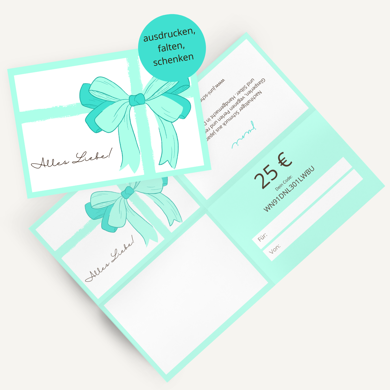 25 Euro Gutschein - Alles Liebe mit Schleife