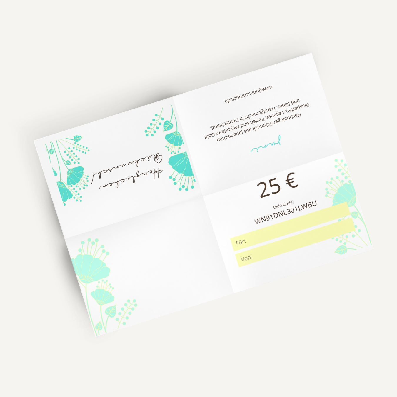 25 Euro Gutschein - Herzlichen Glückwunsch