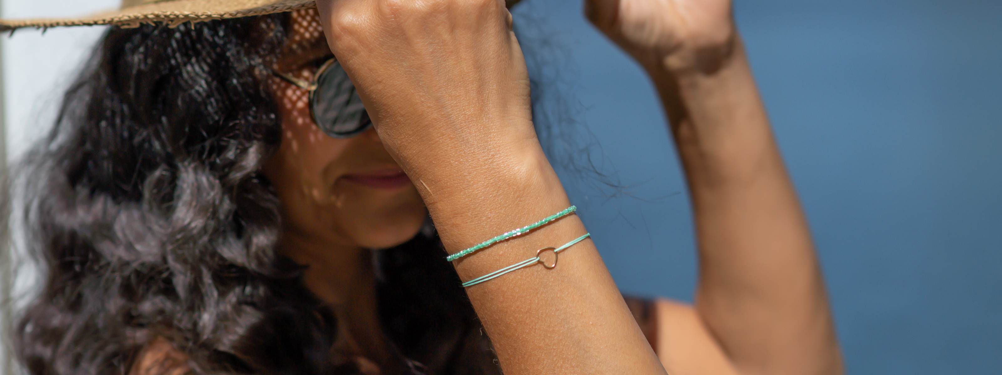 damen armbänder set mit herz armband türkis