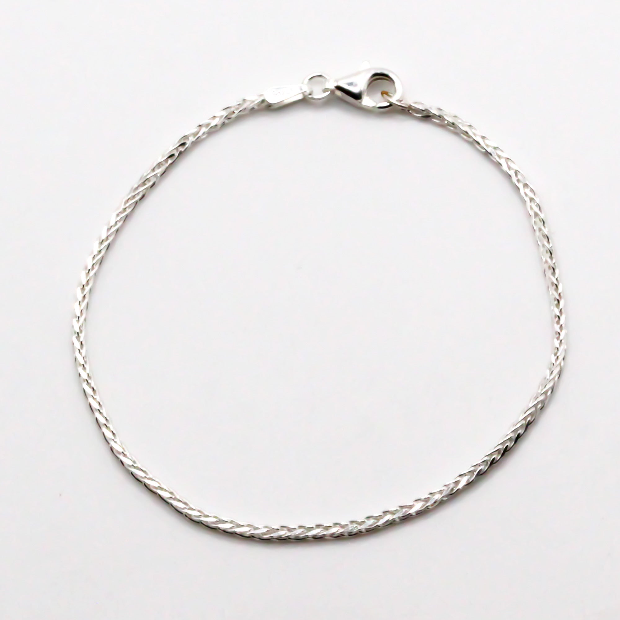 glänzendes, diamantiertes Zopf armband in Silber für damen