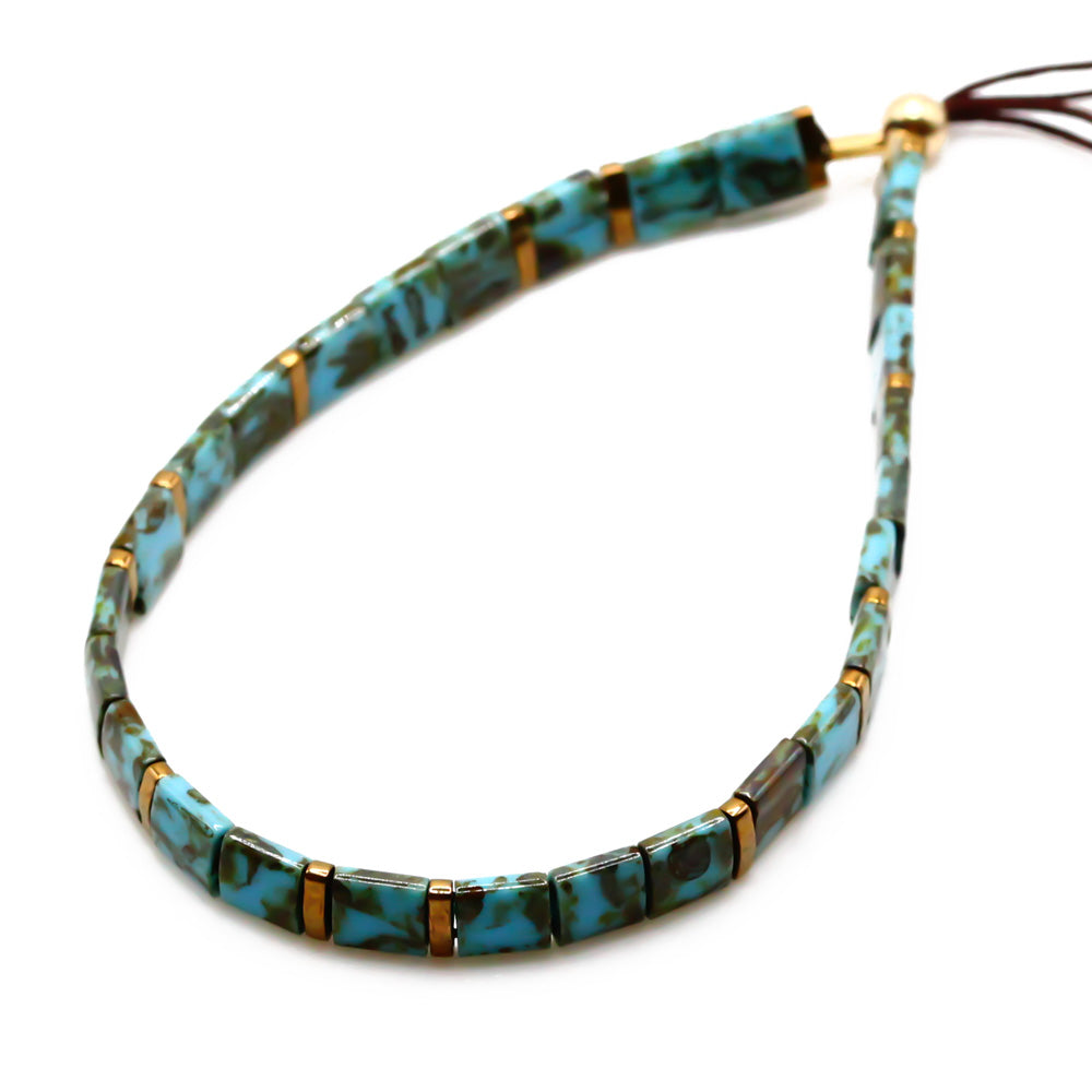 Blaues Perlenarmband für damen