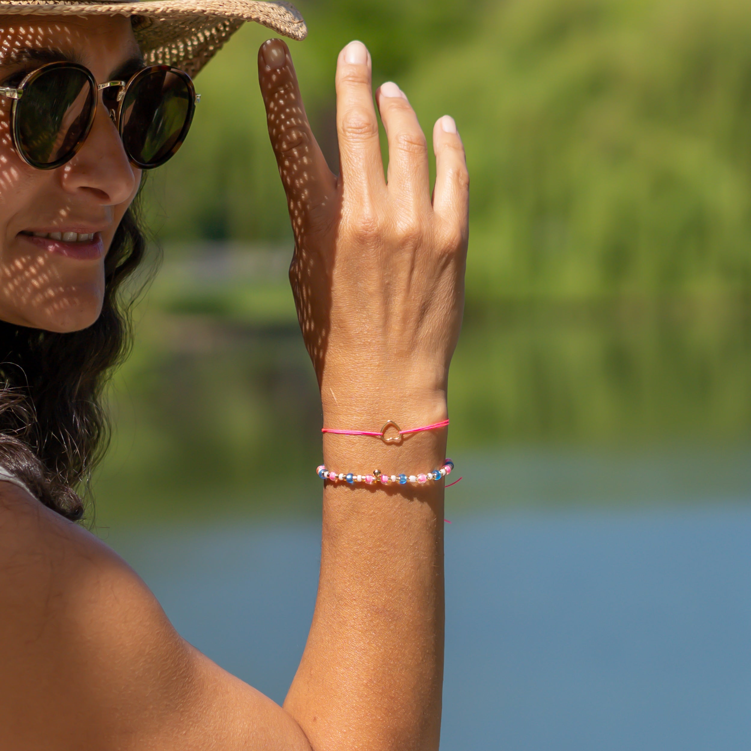 Sommer armbänder set für damen in pink