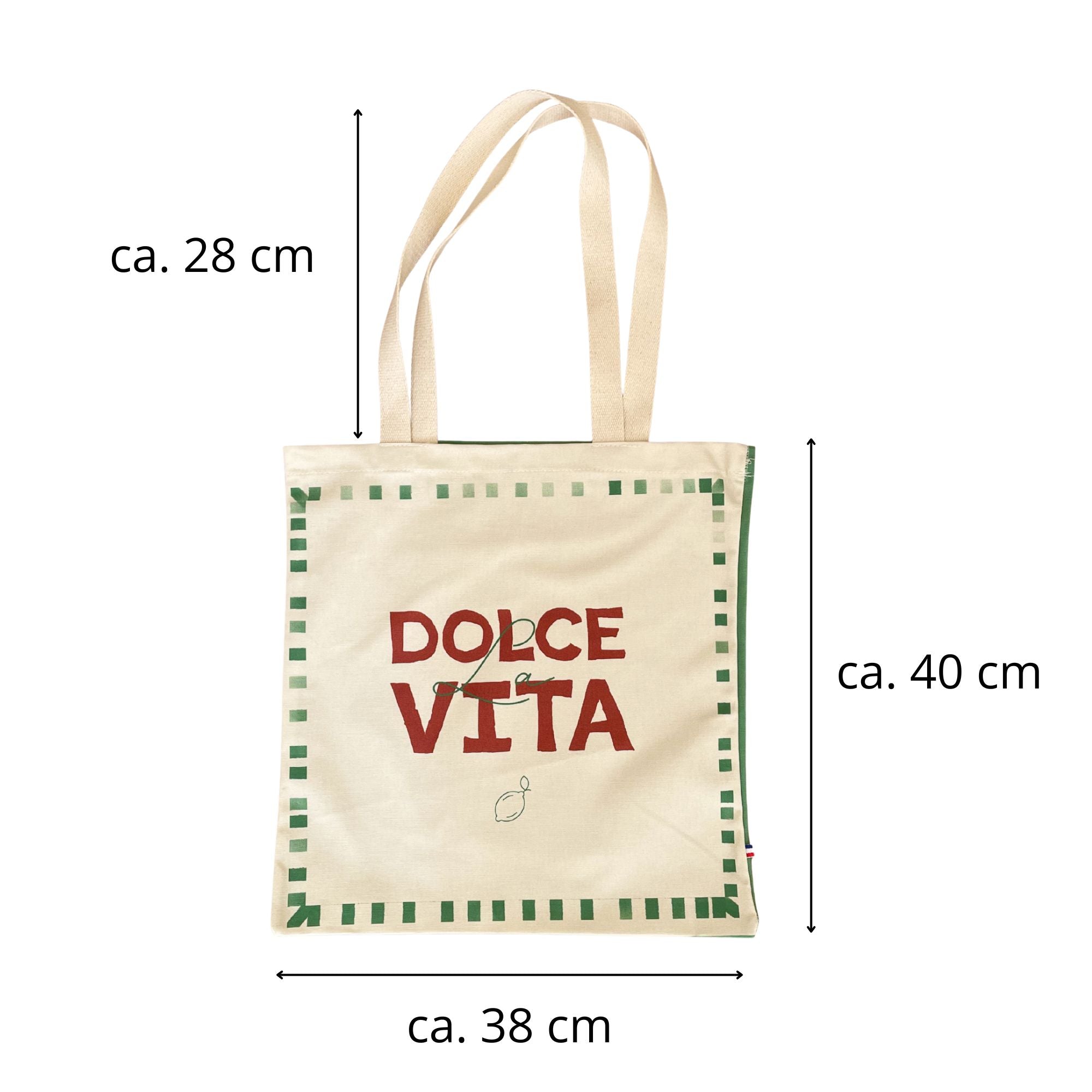 tote bag sommer tragetasche aus baumwolle mit dolce vita aufdruck