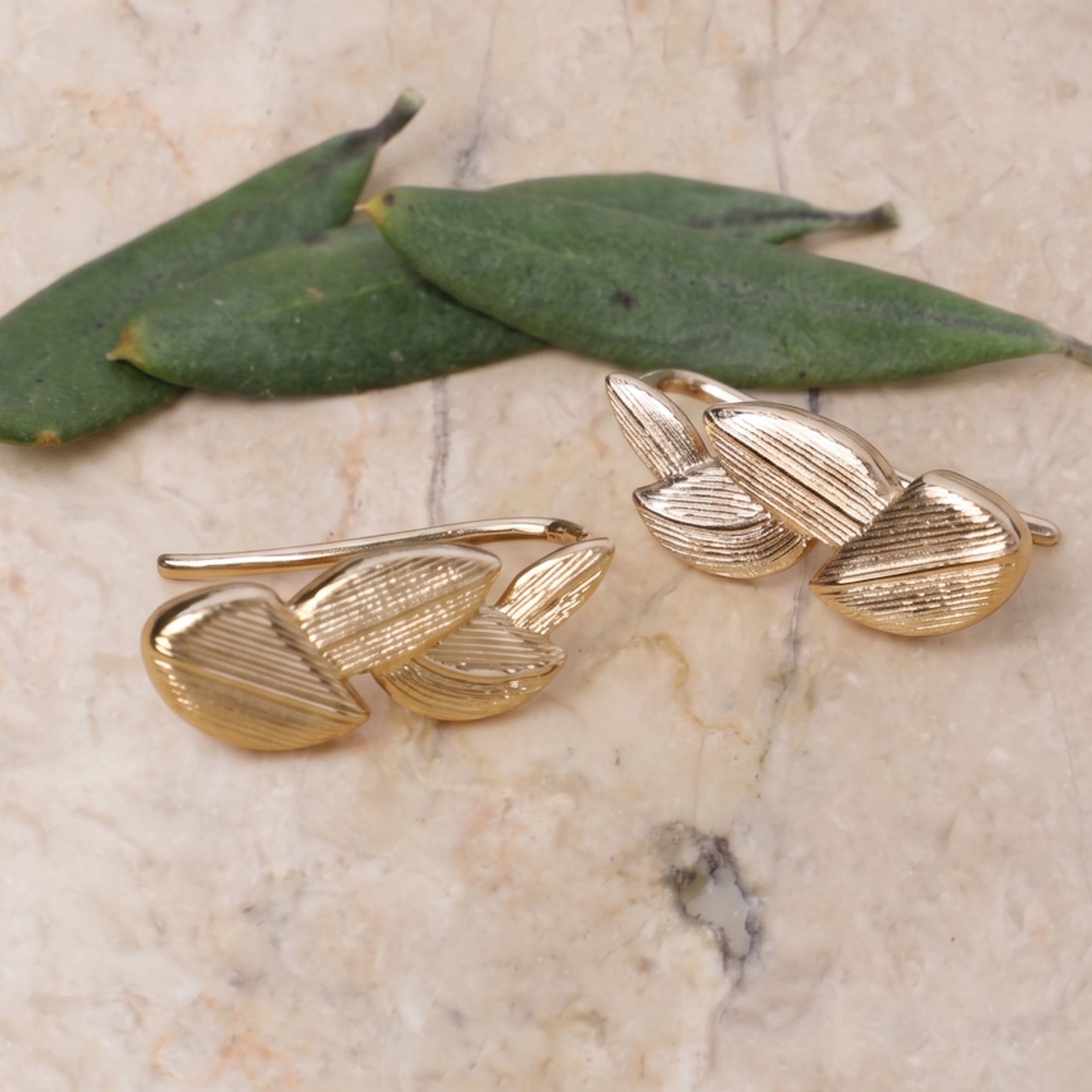 blätter earclimber gold ohrringe für damen