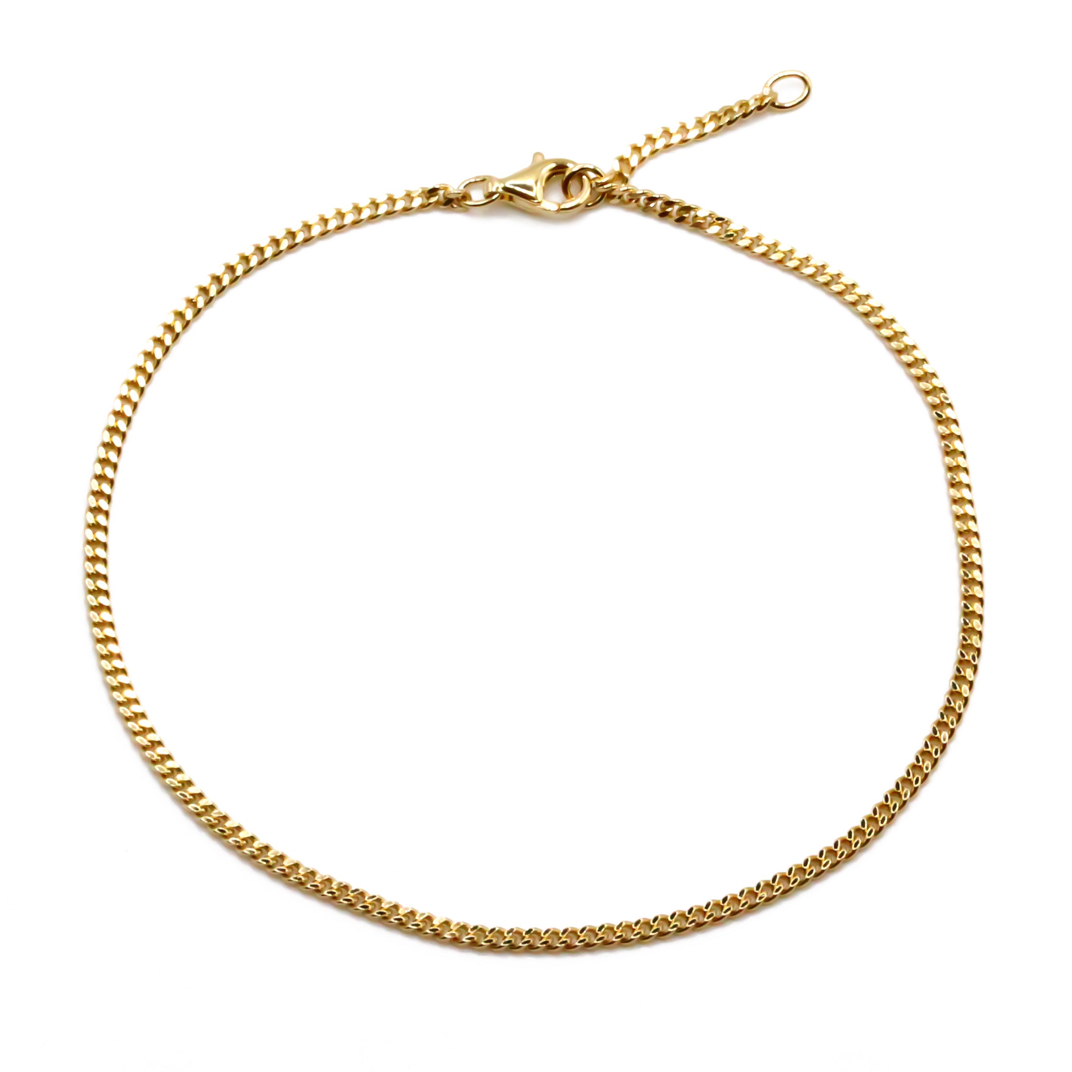 damen fusskettchen gold panzerkette 2mm