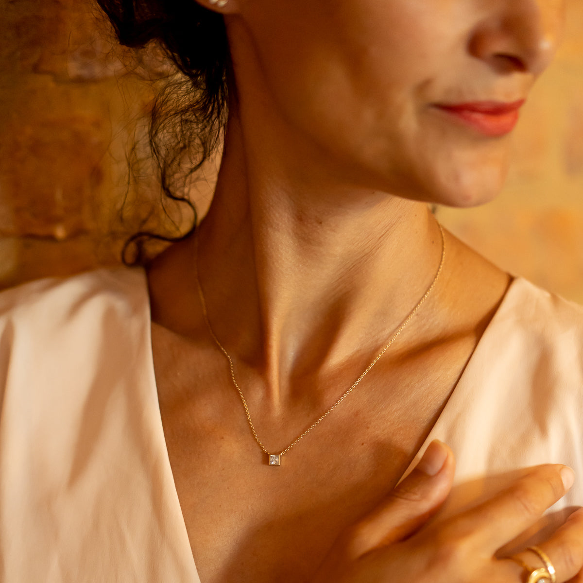 Goldkette mit Zirkonia Anhänger