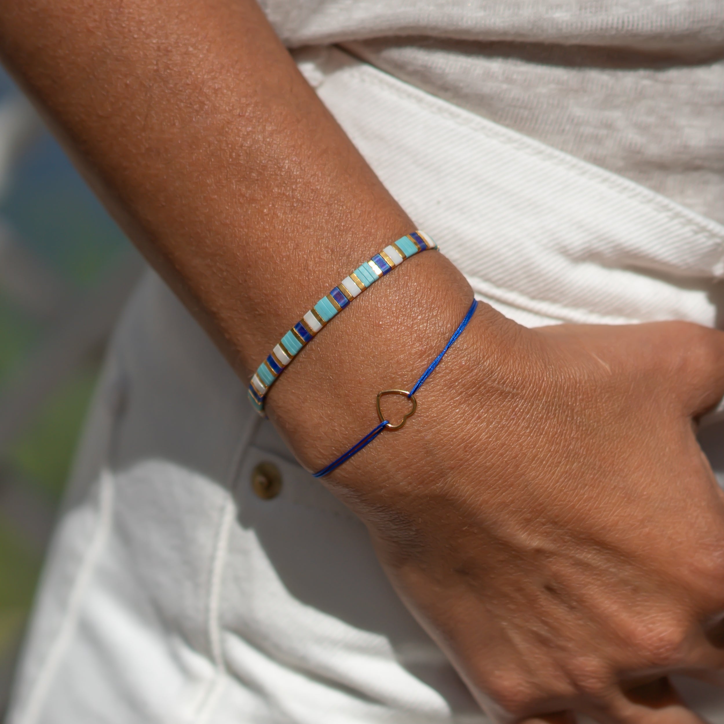damen armbänder blau türkis