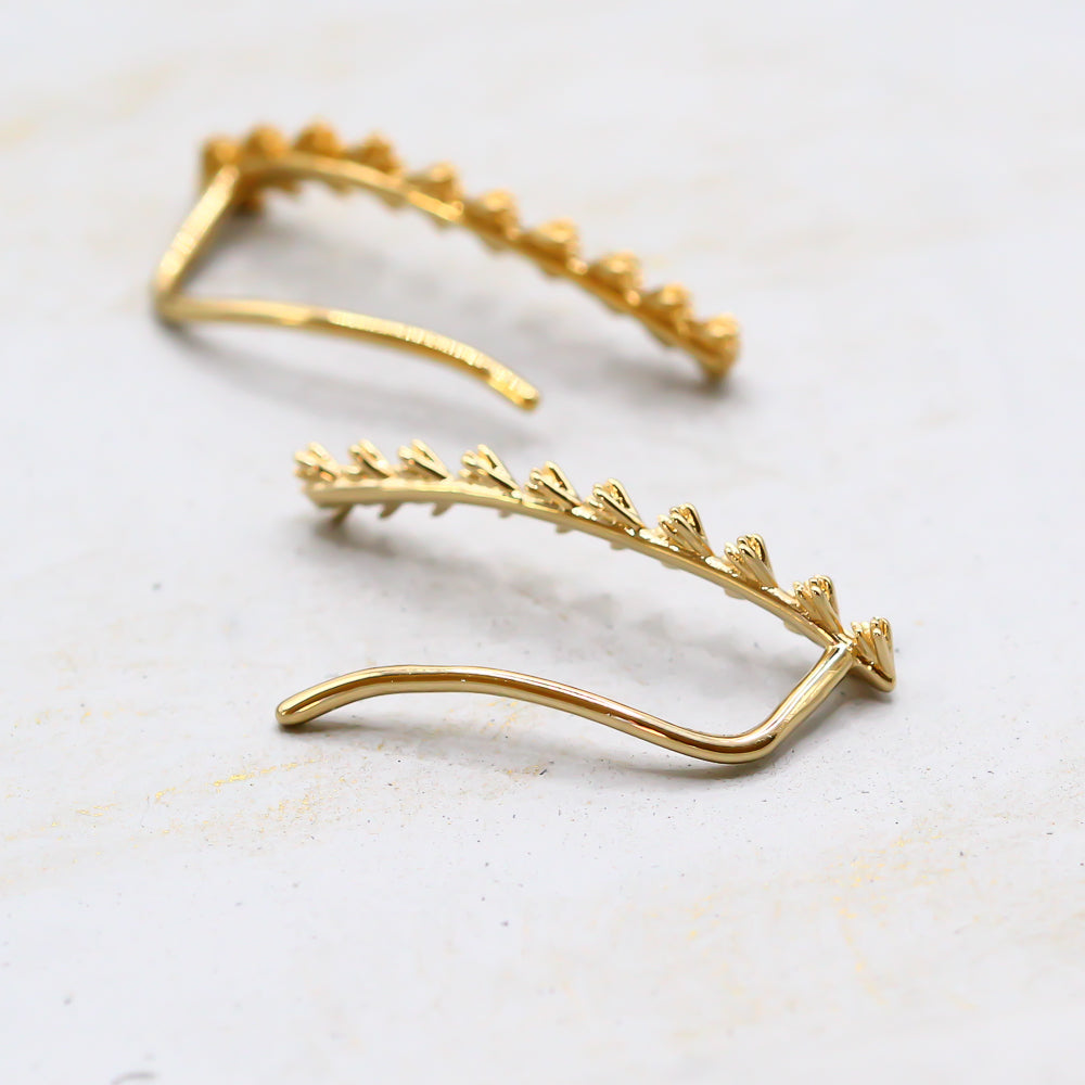 Wasserfeste earclimber Ohrringe Gold