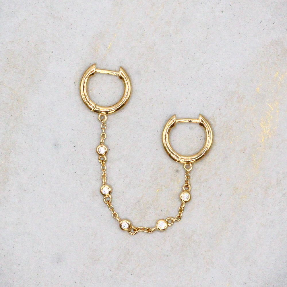 Wasserfeste Ohrkette Ohrringe Gold