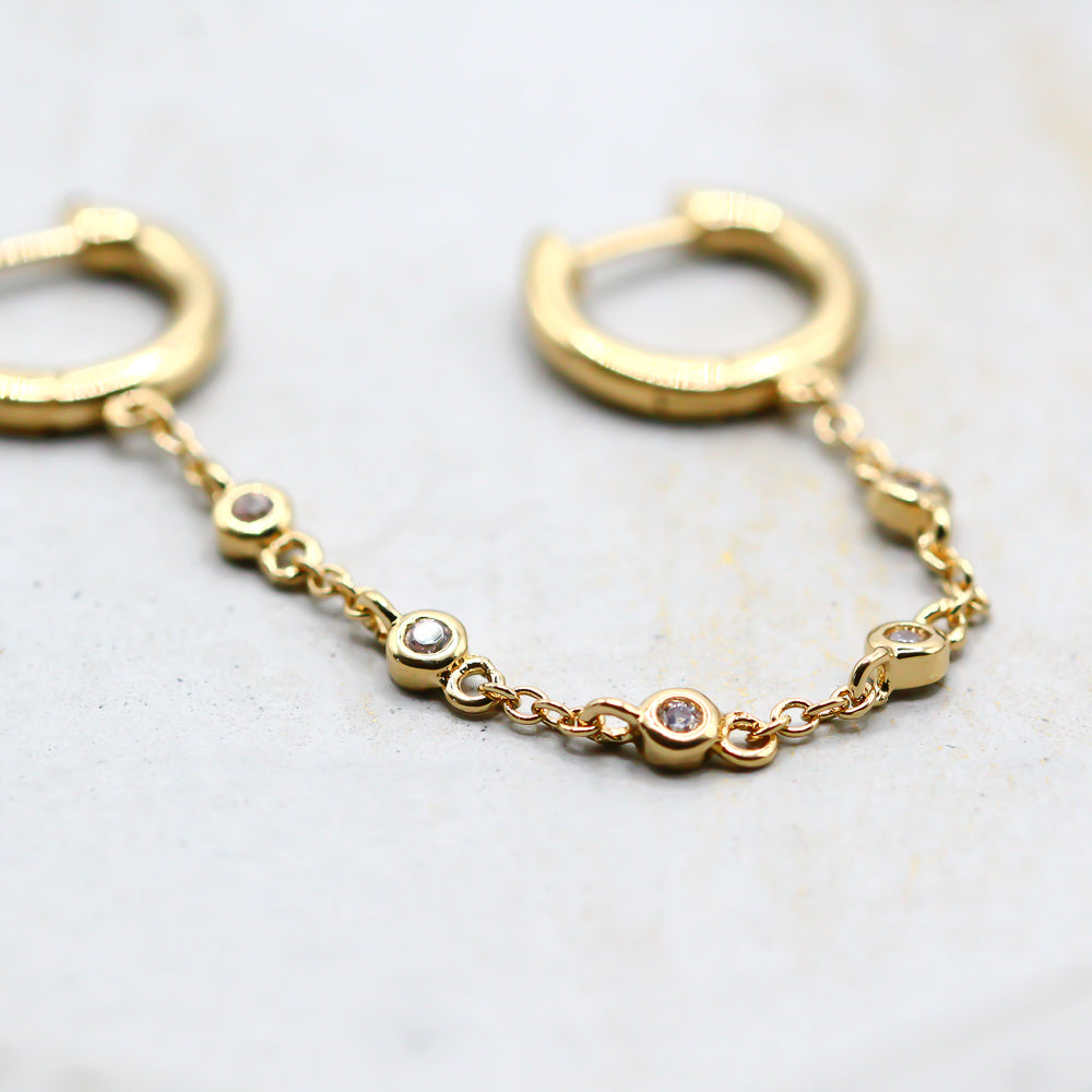 Wasserfeste Ohrkette Ohrringe Gold