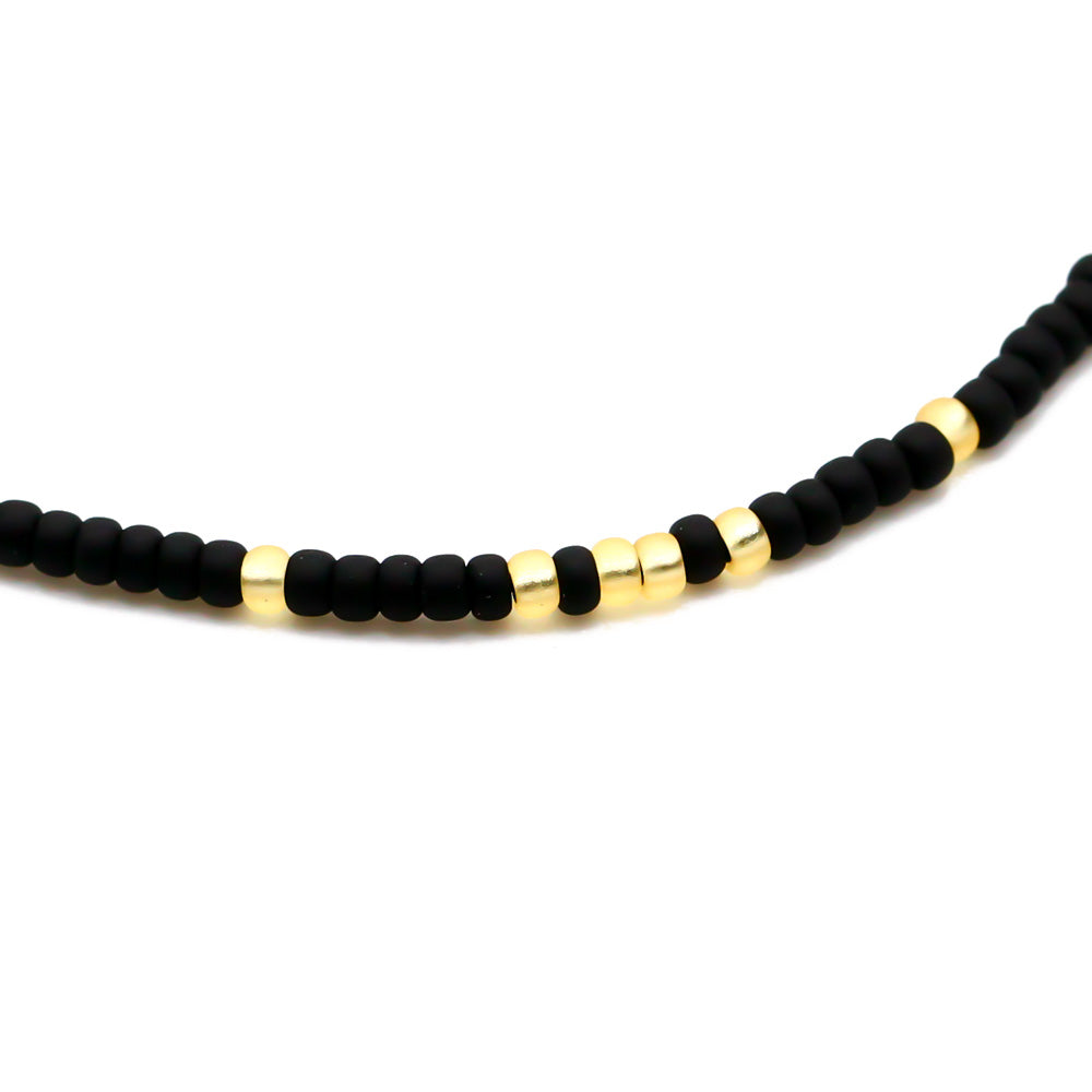 perlenarmband schwarz gold
