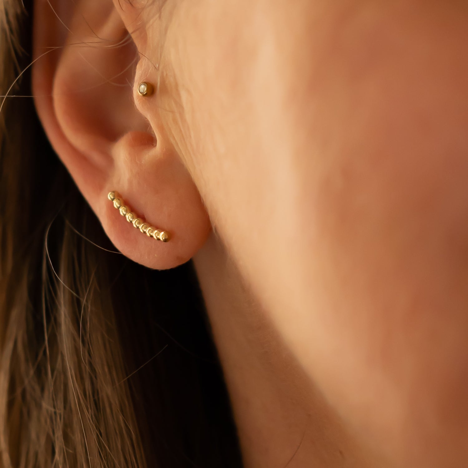 Ohrstecker Bogen Gold