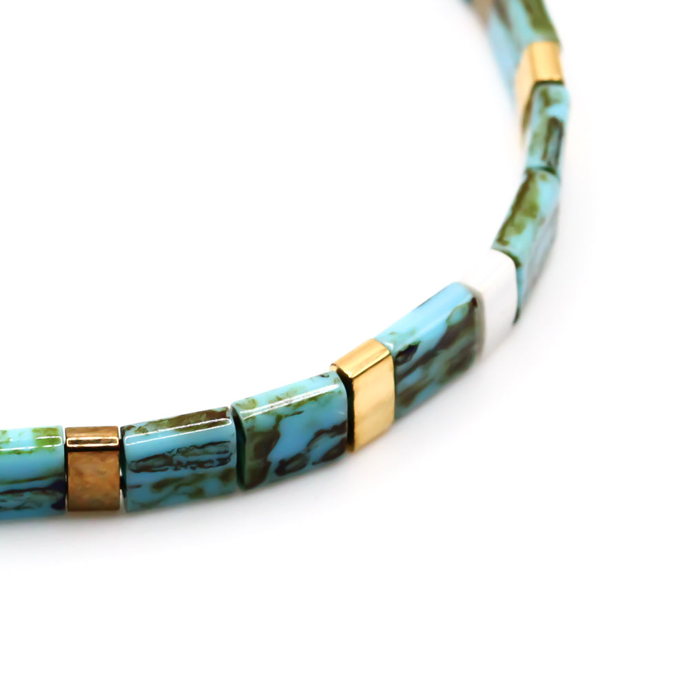 Perlenarmband blau Tila Perlen