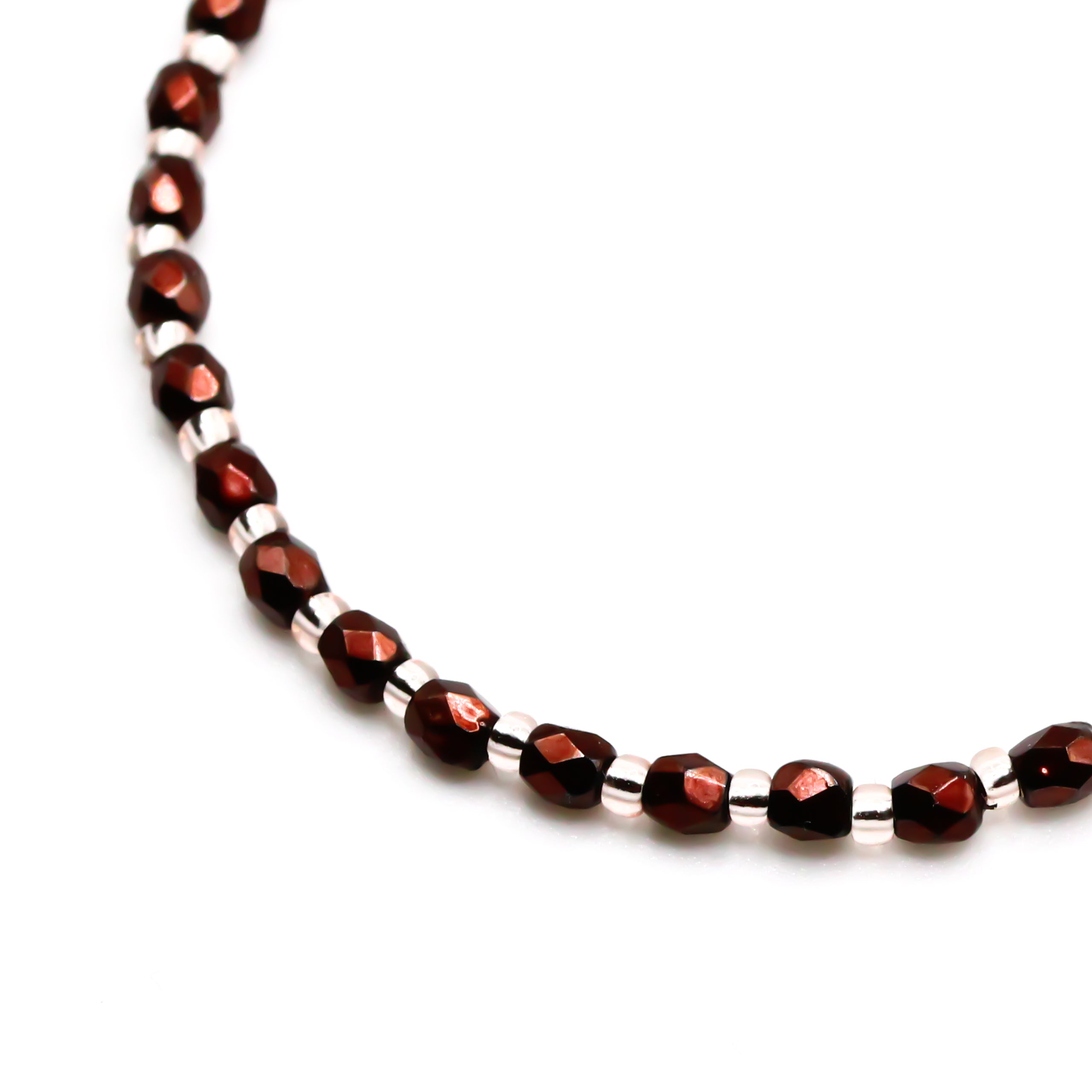 Perlenarmband Siber und braun