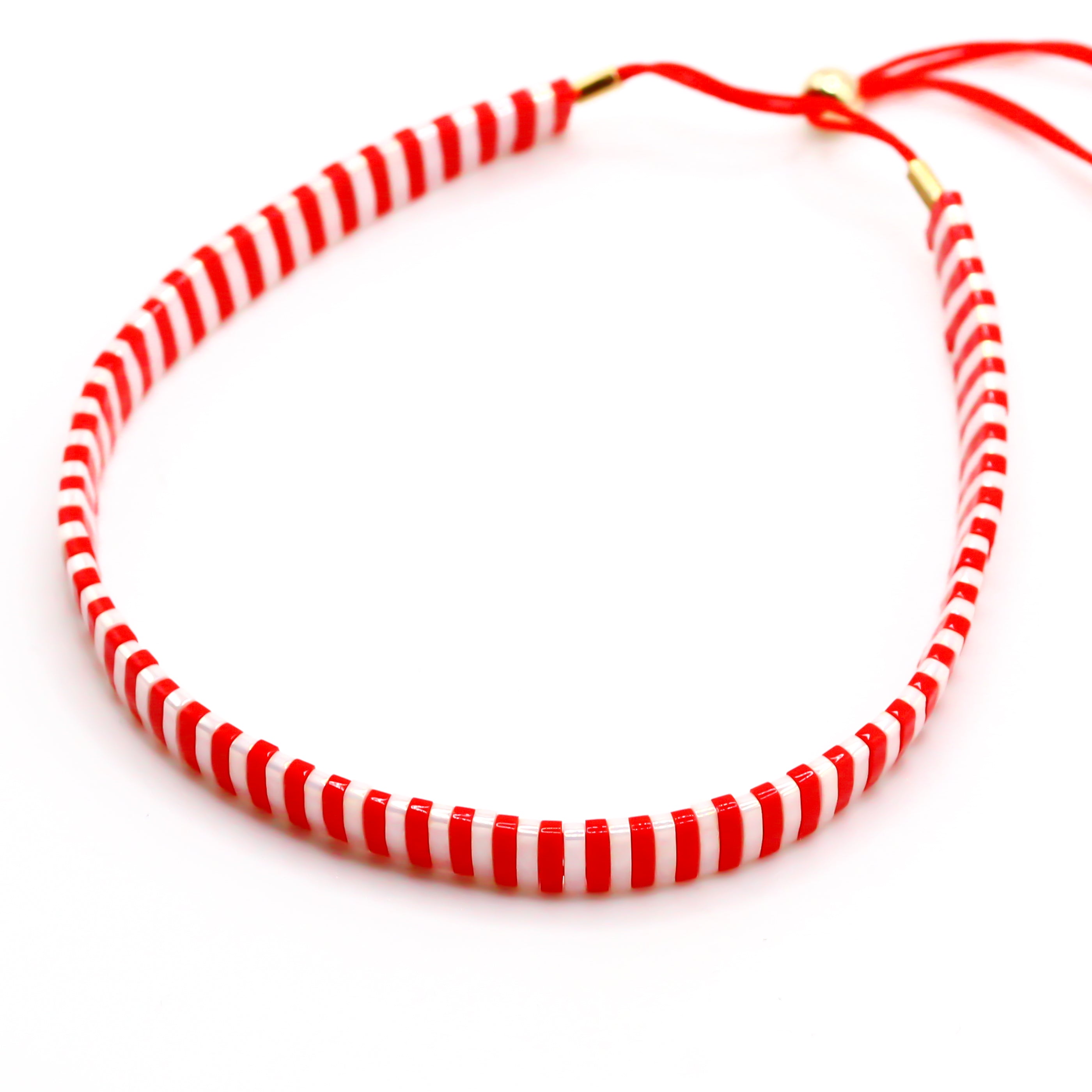 breites perlenarmband rot