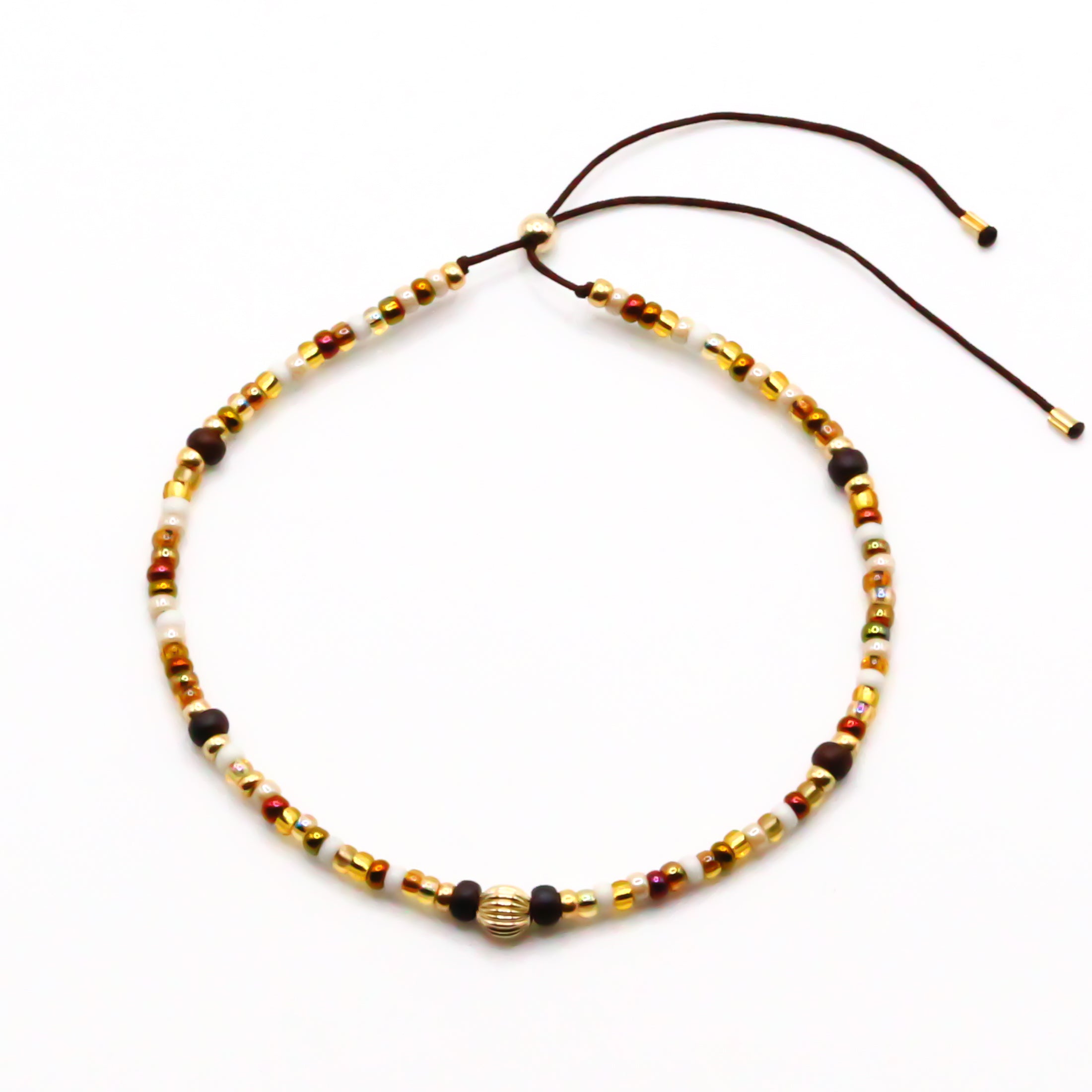 Boho Damenarmband braun gold
