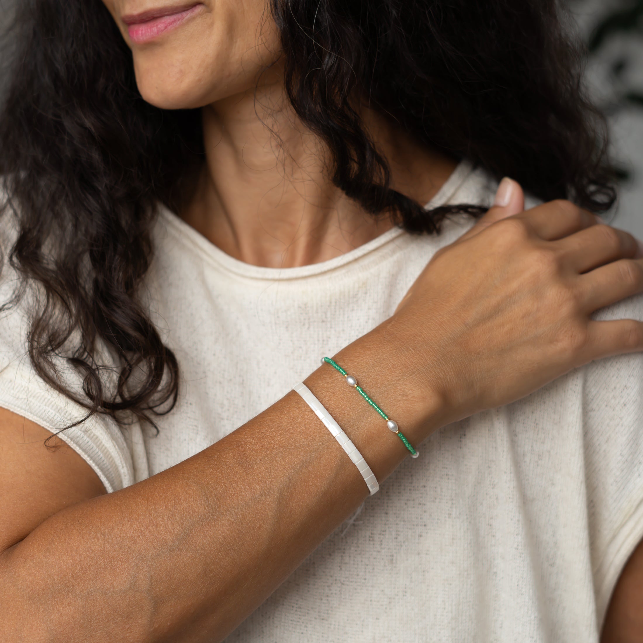Tila Armbandset Silk Emerald