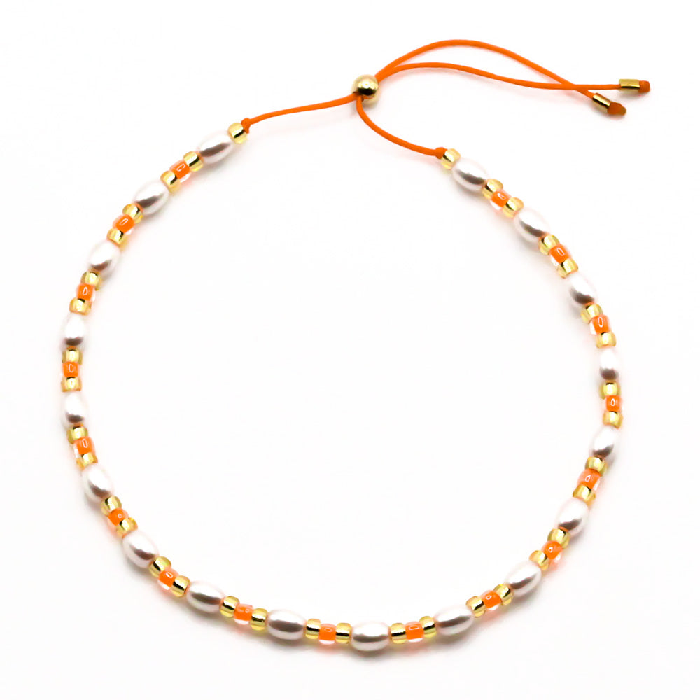 sommer armband perlen orange