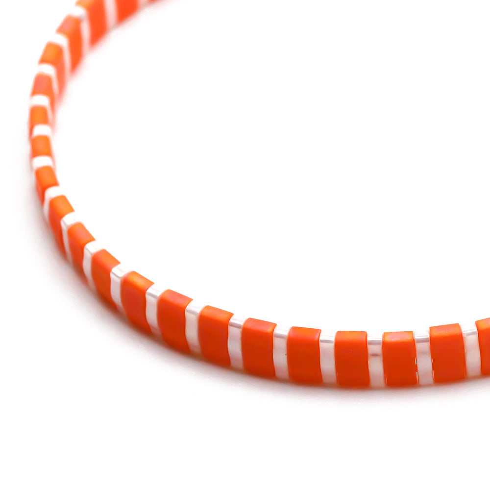 Perlenarmband breit orange