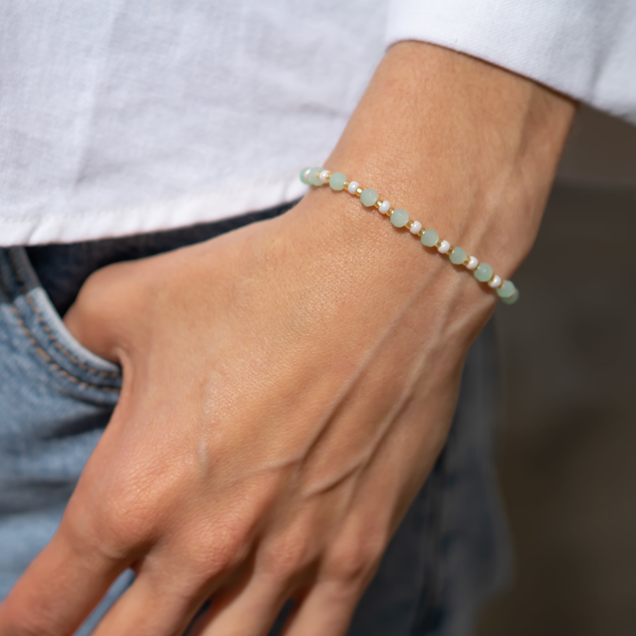 perlenarmband mint perlen