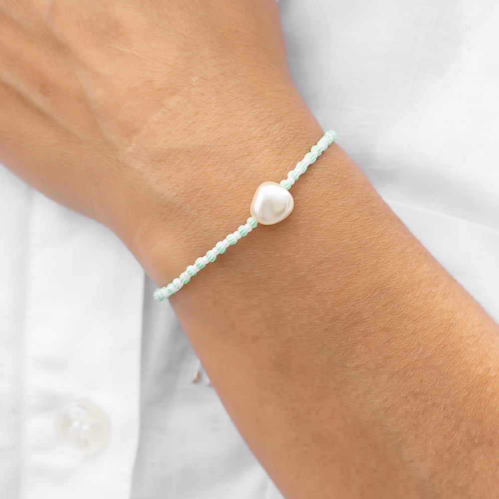 pastell perlenarmband mintgrün