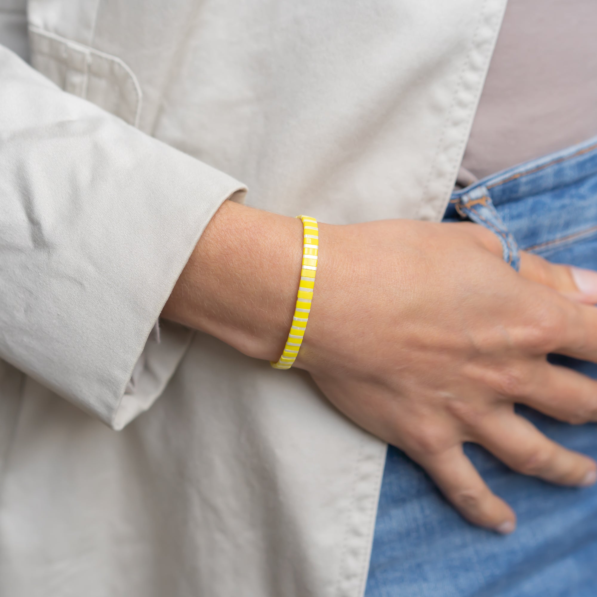damen armband neon gelb