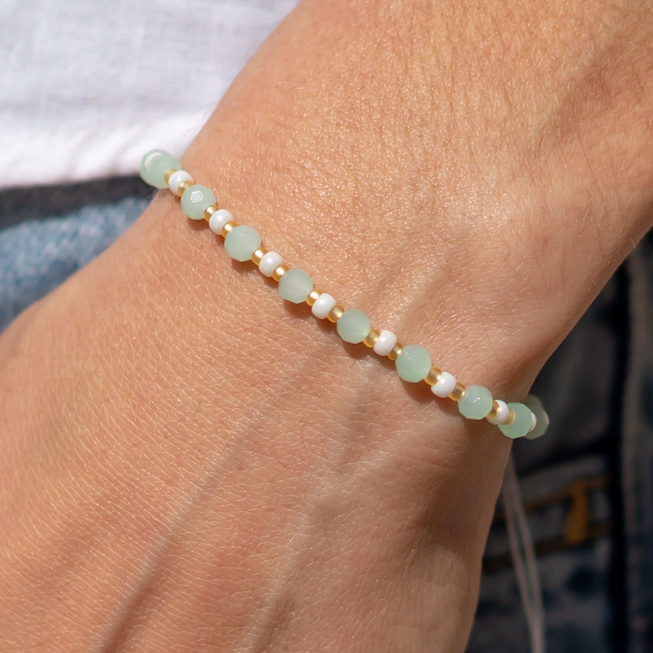 armband perlen mintgruen