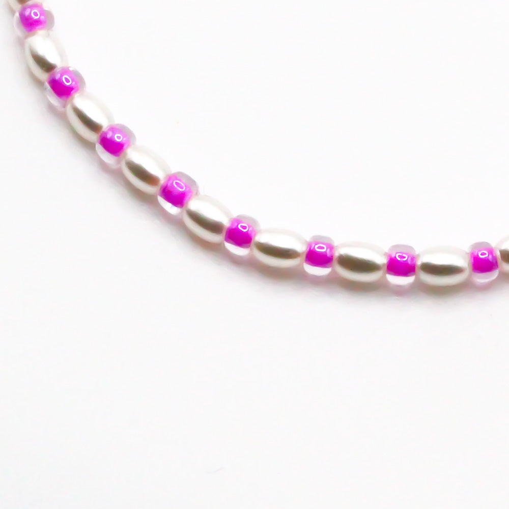 perlenarmband reiskorn lila