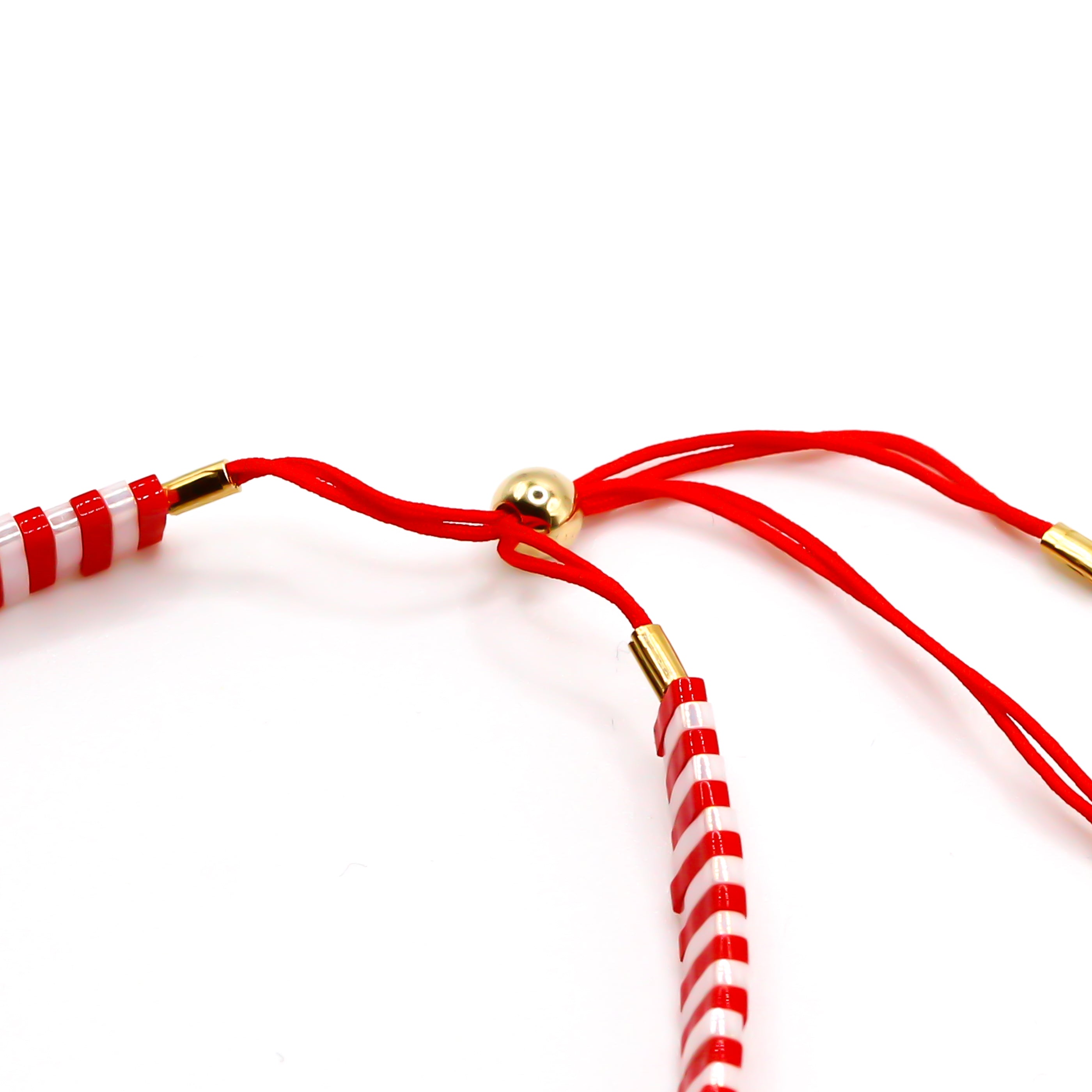 Breites Perlenarmband Coco rouge / bleu