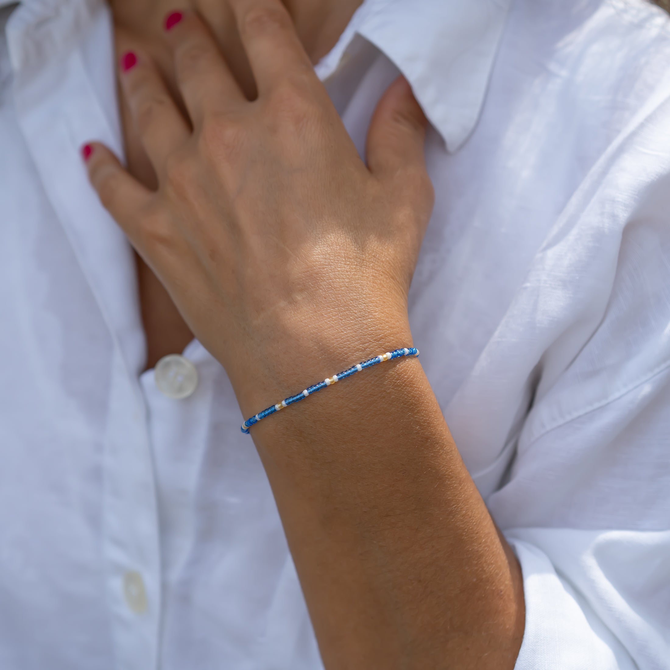 perlenarmband blau