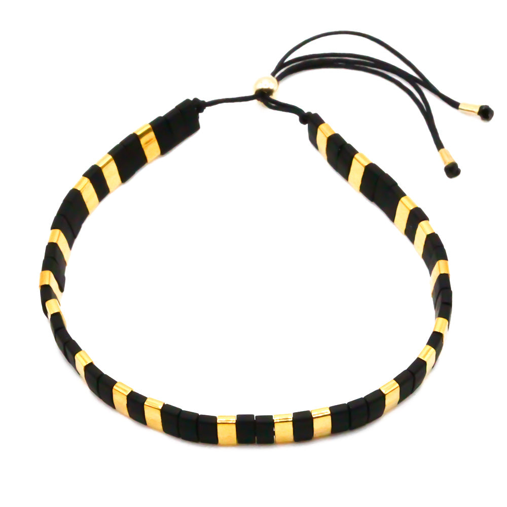 Perlenarmband-schwarz-gold