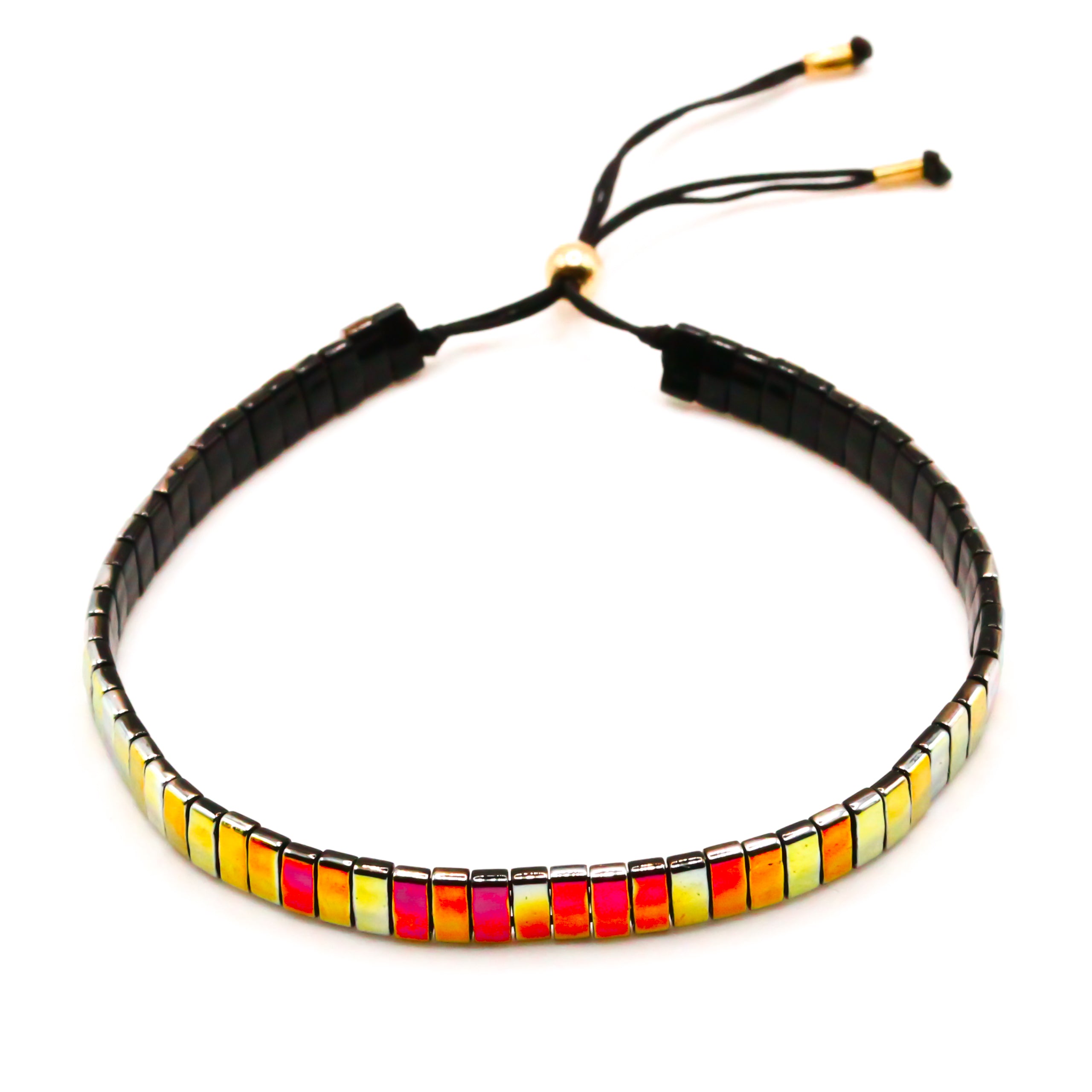 Schimmerndes Perlenarmband orange