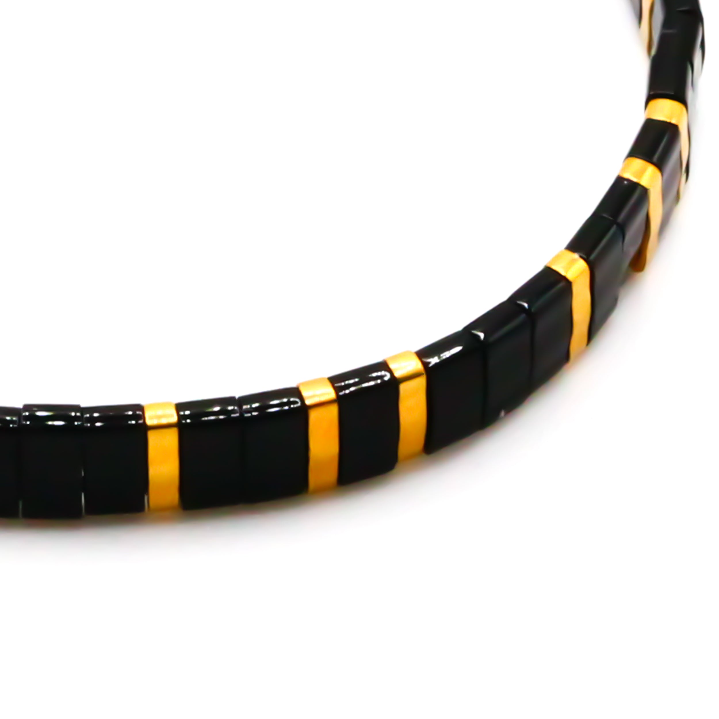 schwarzes perlenarmband für damen