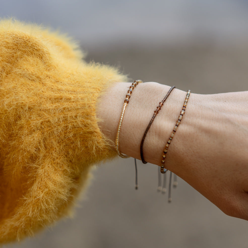 Perlenarmband set braun