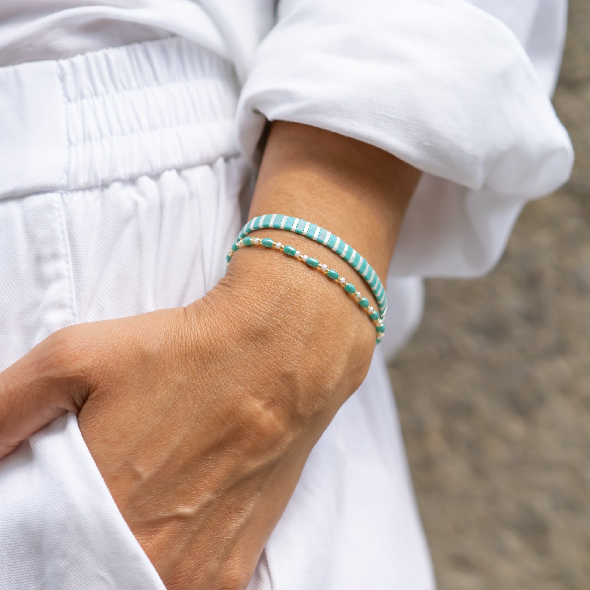 Blau türkise Sommer Armbänder für Damen