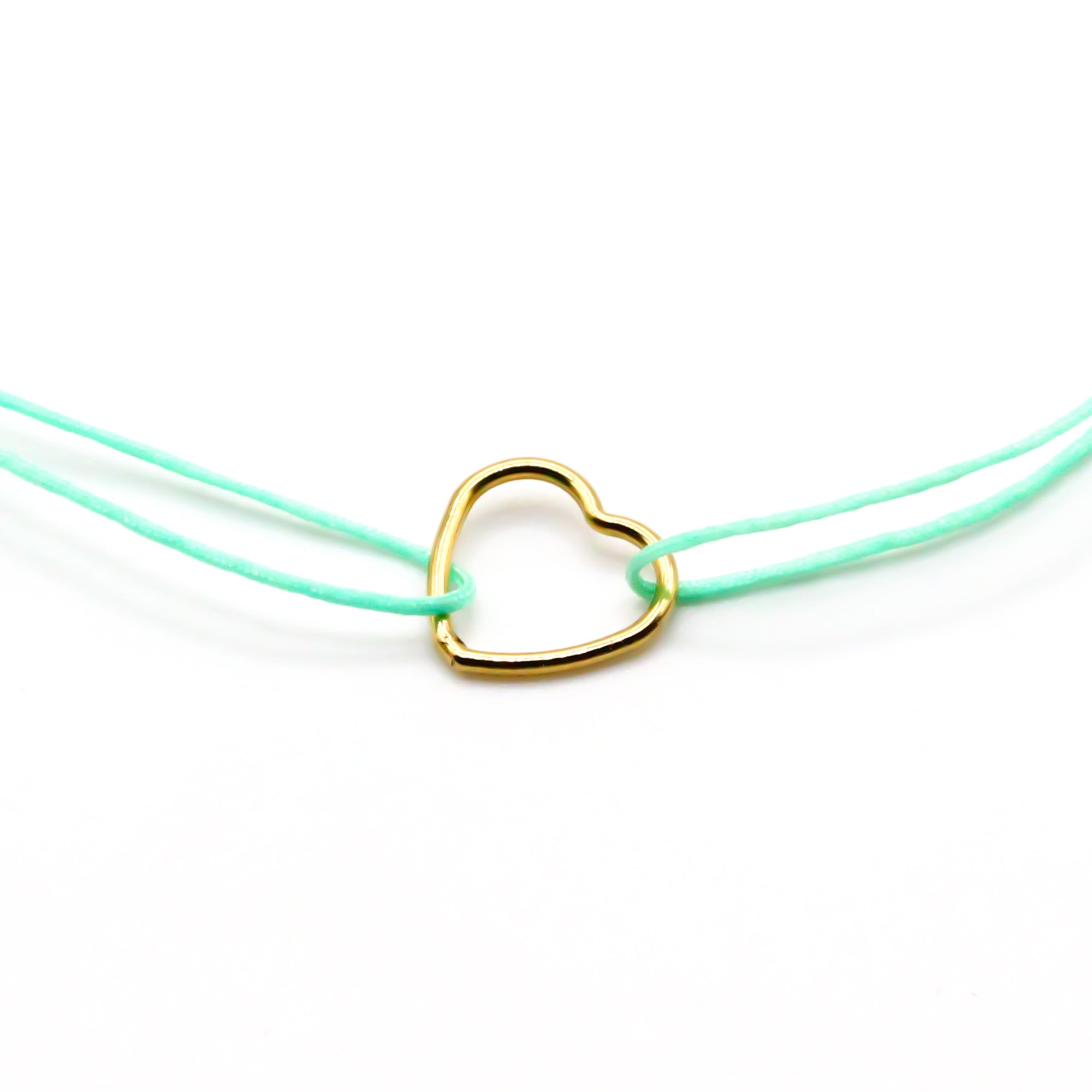 Nylon Stoffarmband mit Gold Herz