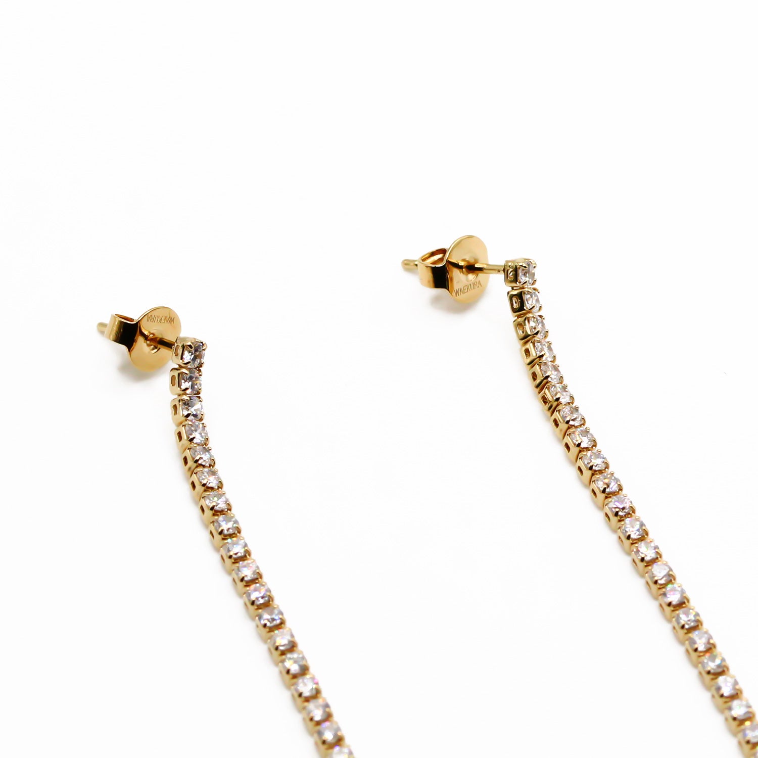 Tennis Ohrstecker Gold mit Zirkonia besetzt