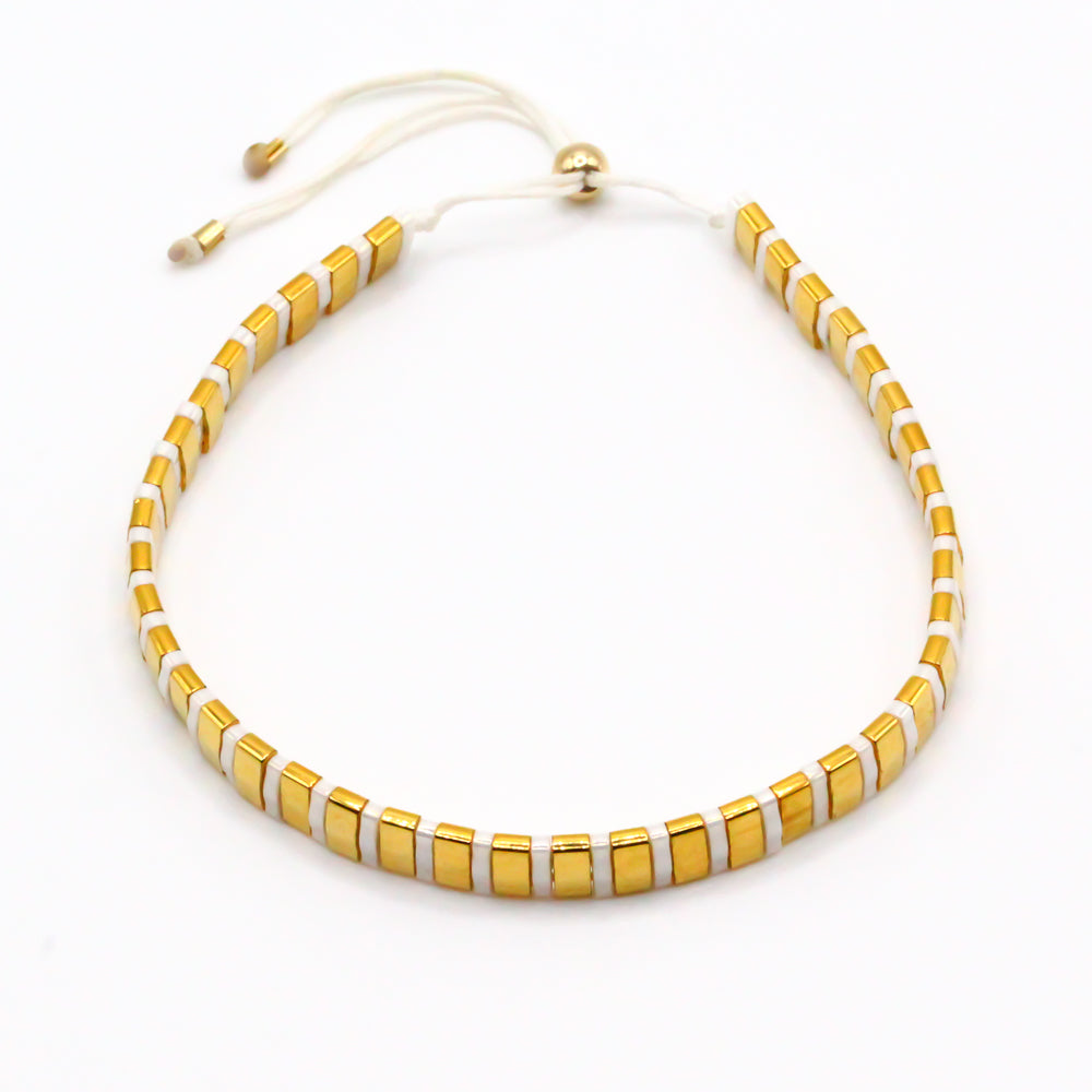 Tila Perlen Armbänder aus Glasperlen und recyceltem Gold