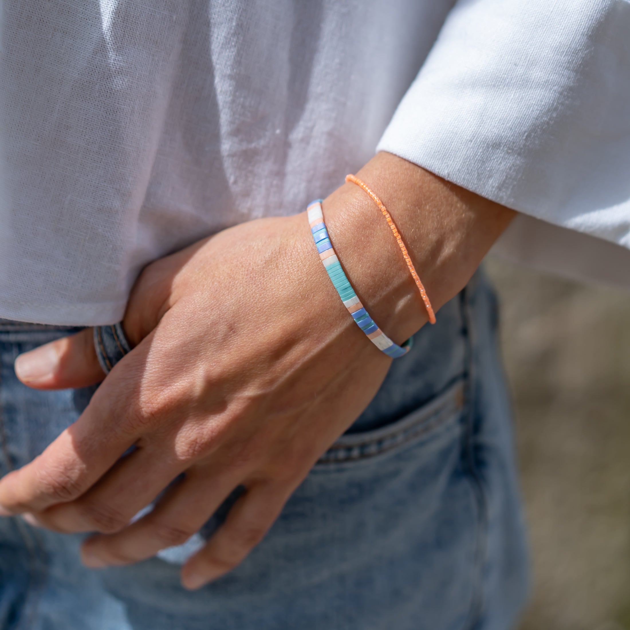 armbänder set pastell