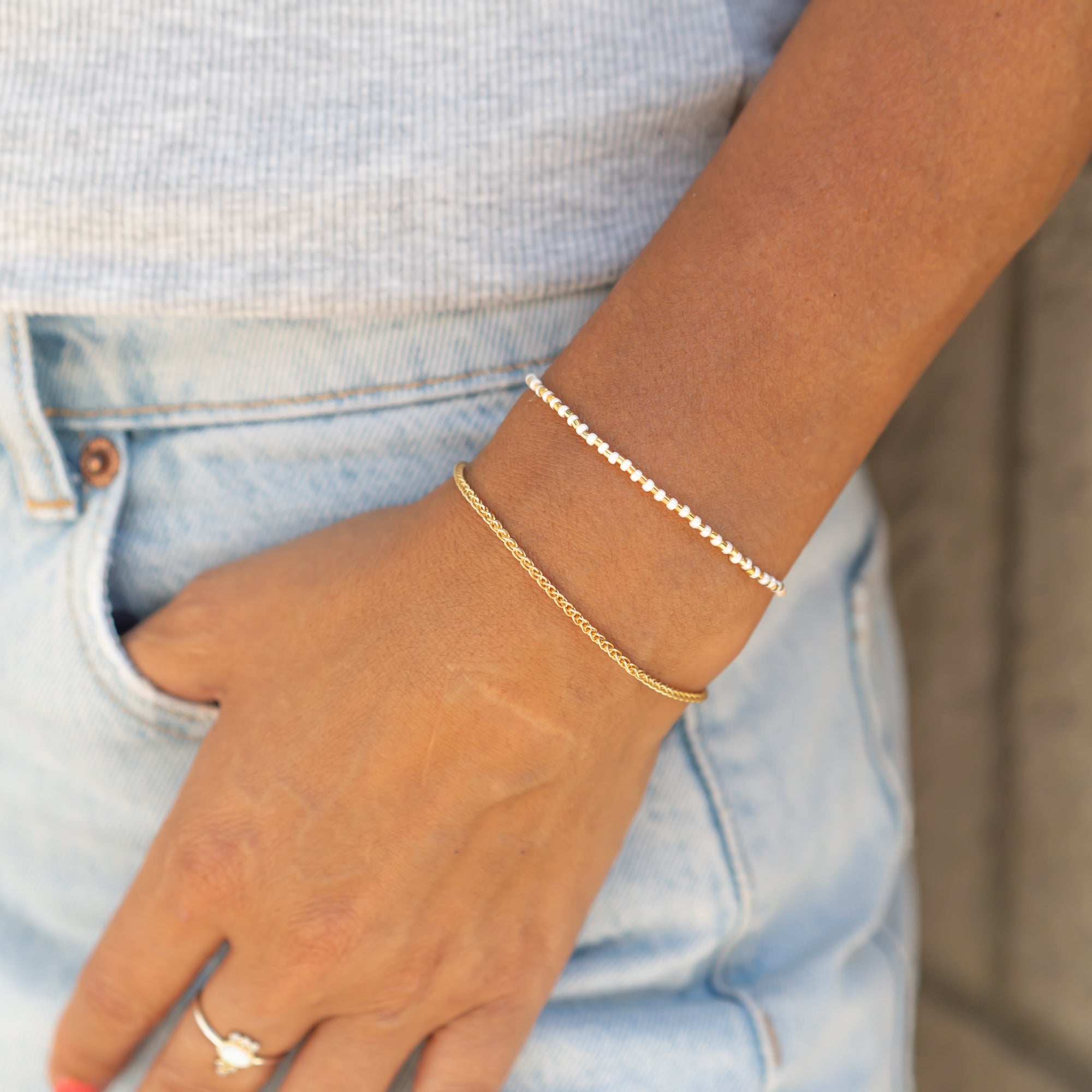 Perlenarmband Sandstrand / Set