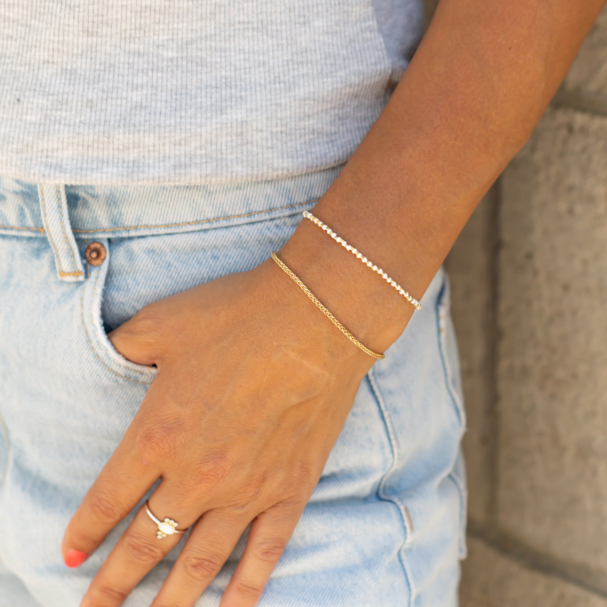 Perlenarmband Sandstrand / Set