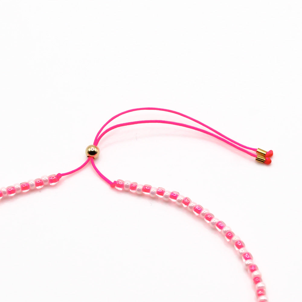 perlenfusskette pink