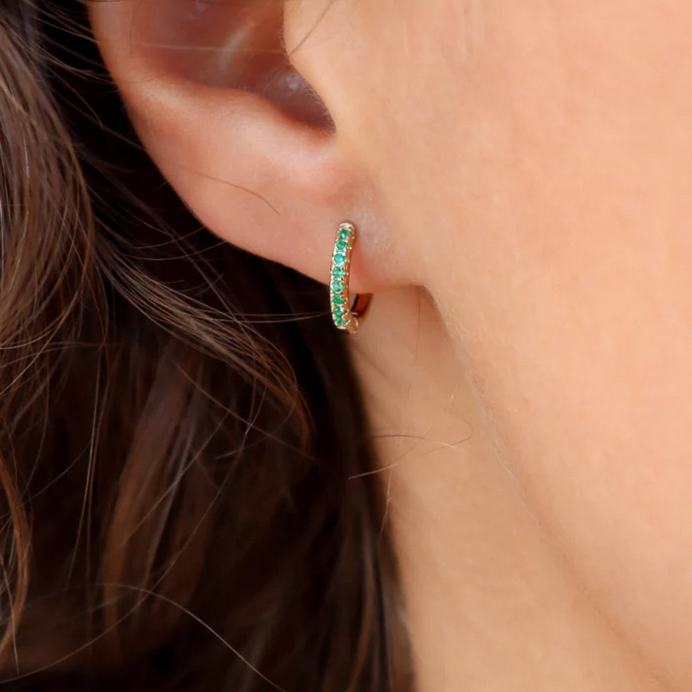 Mini Hoops Smaragdgrün