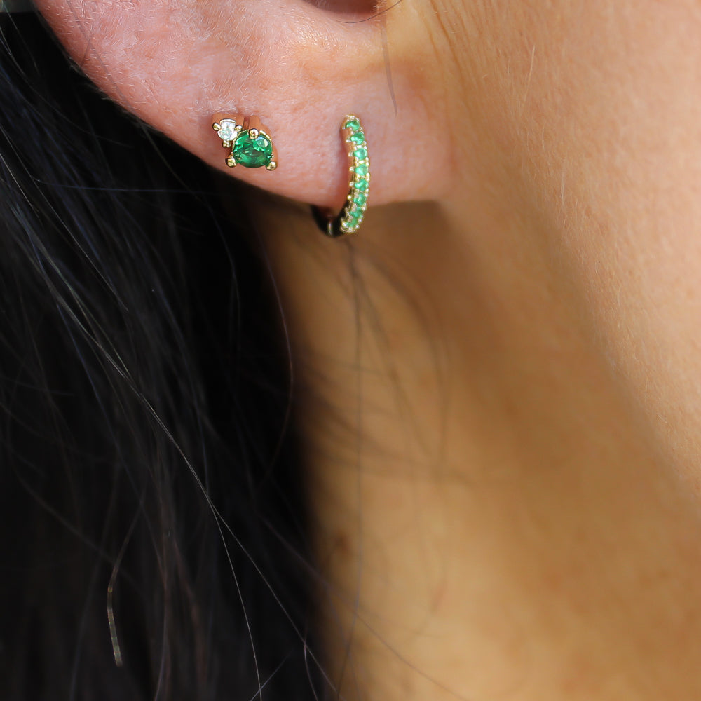 Mini Hoops Smaragdgrün