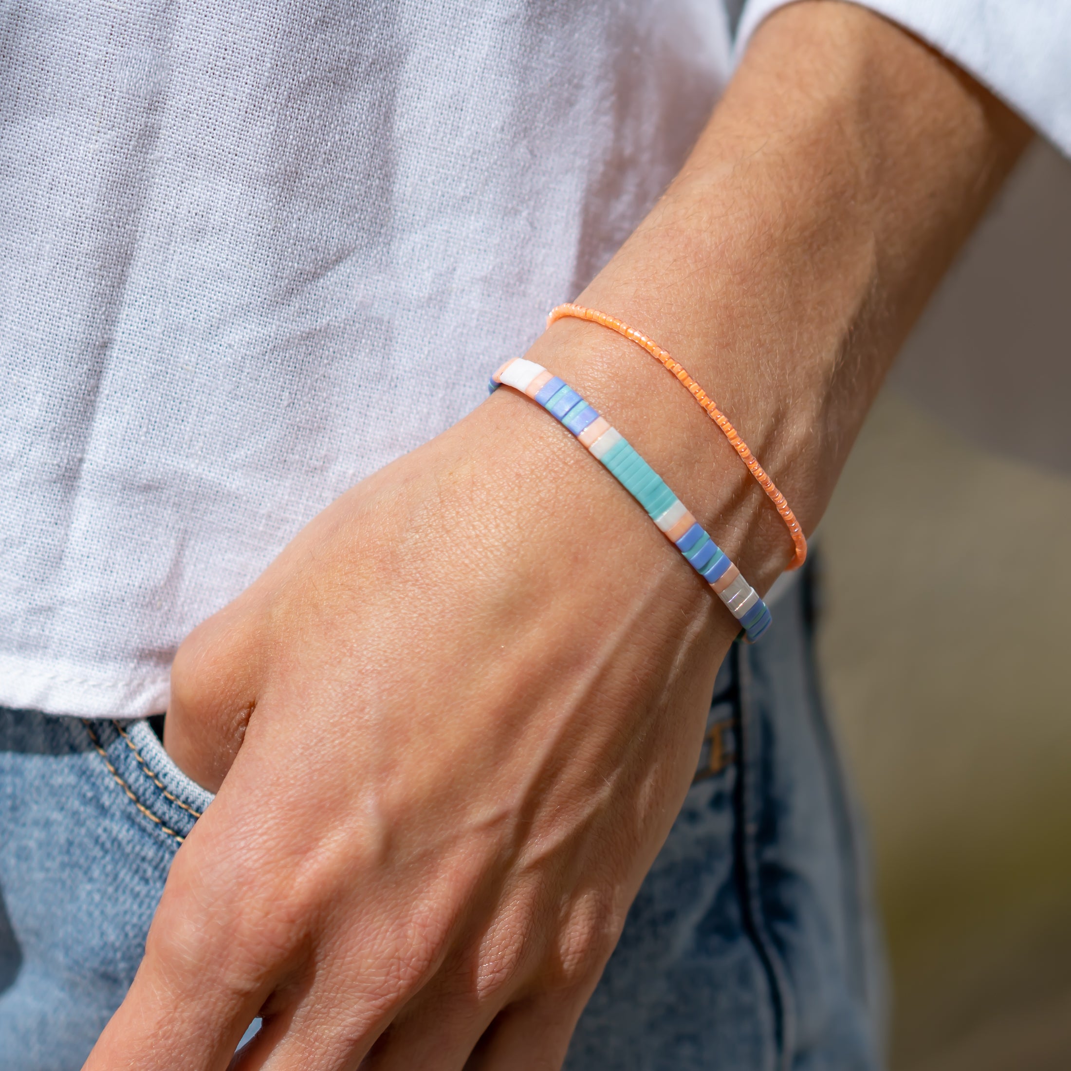 armbänder set pastell