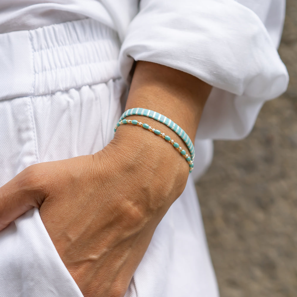 blau türkise perlenarmbänder