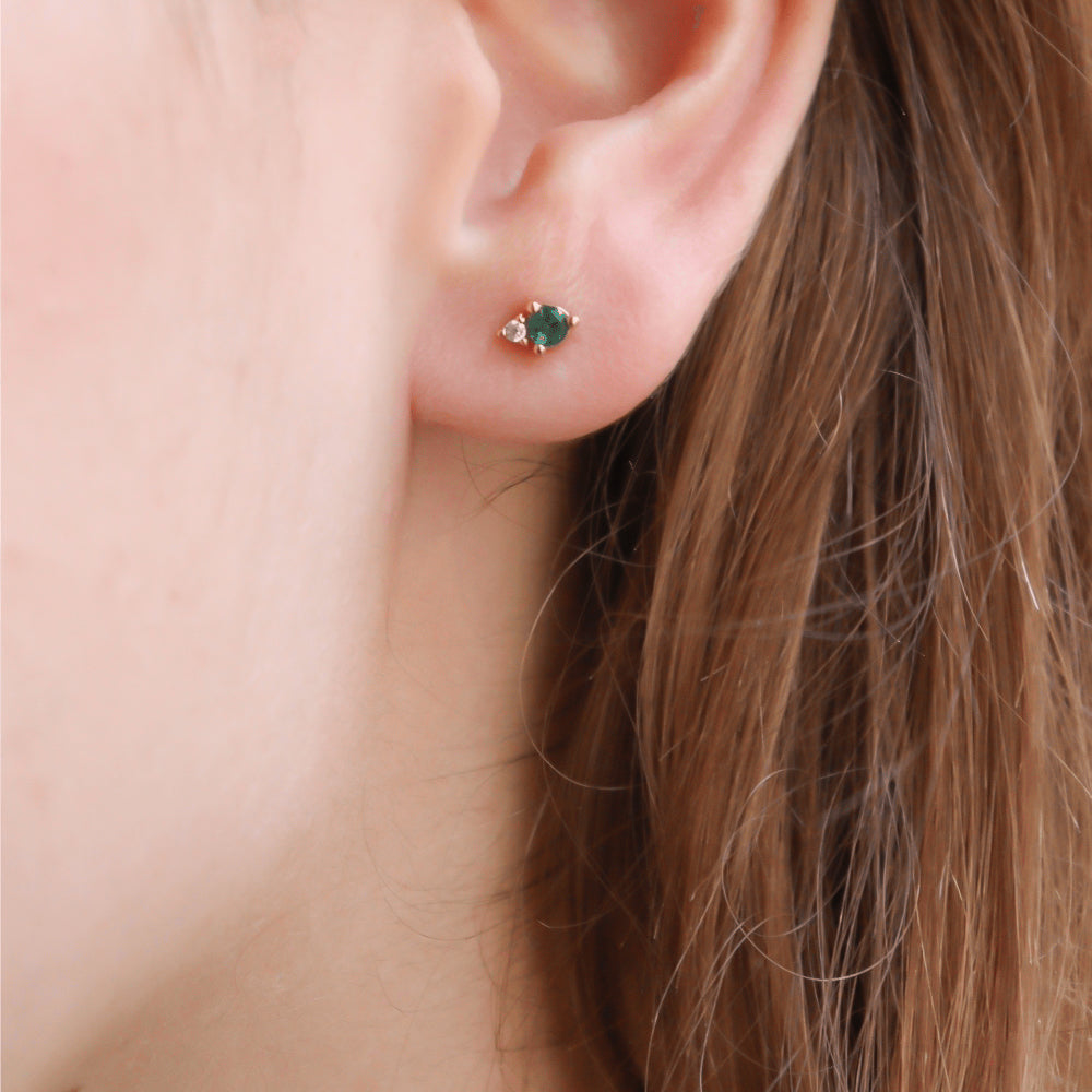 Zirkon Ohrstecker Smaragdgrün