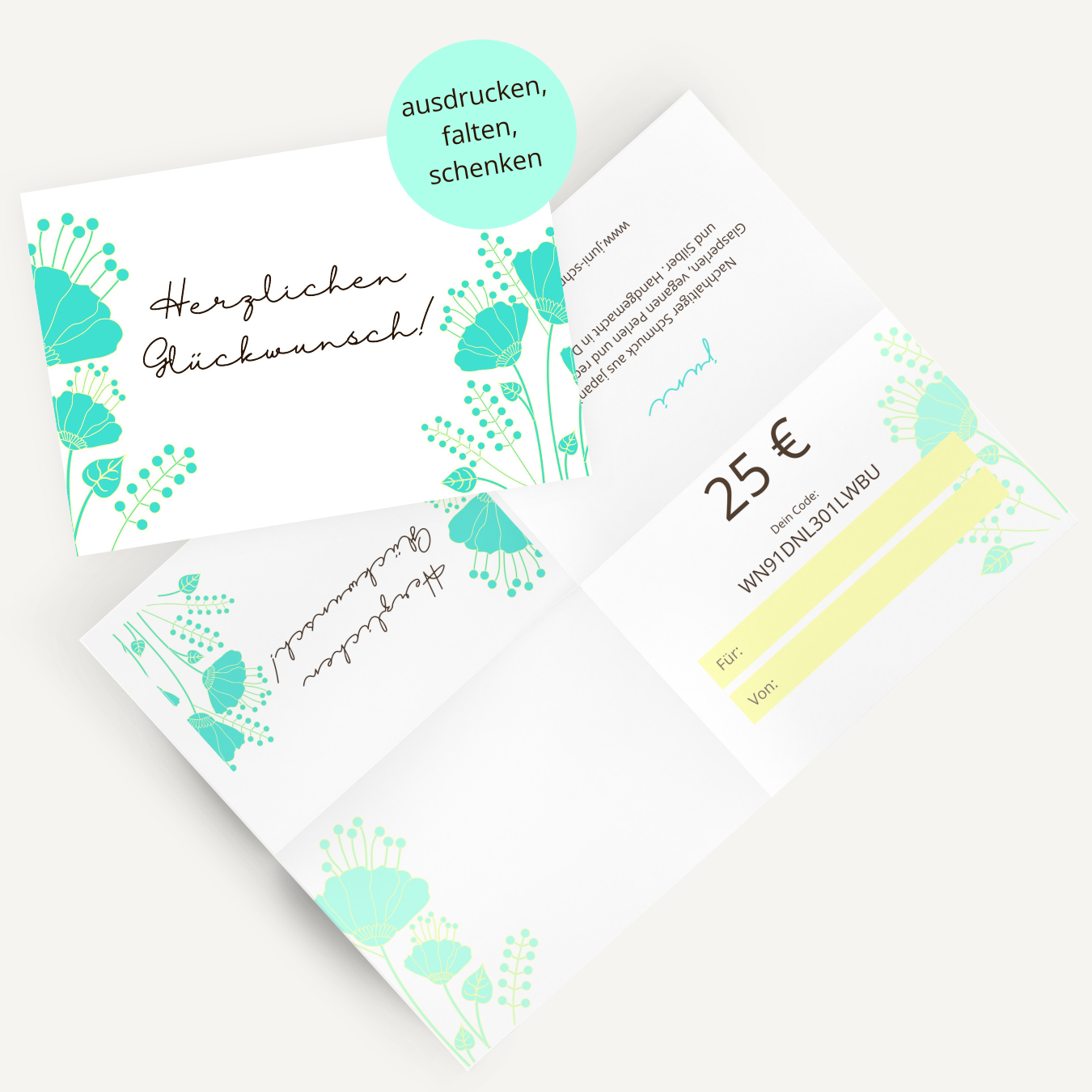 25 Euro Gutschein - Herzlichen Glückwunsch