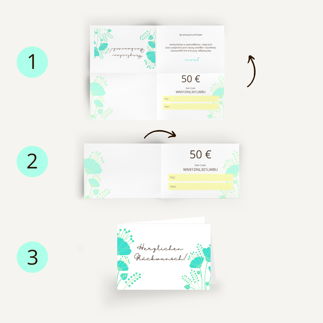 50 Euro Gutschein - Herzlichen Glückwunsch