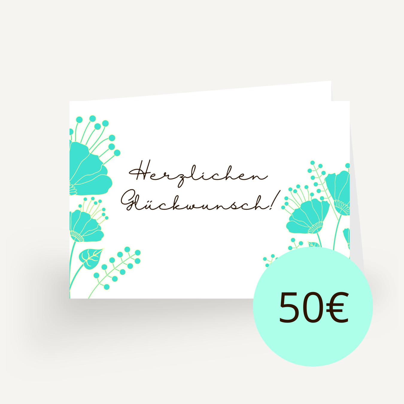 50 Euro Gutschein - Herzlichen Glückwunsch